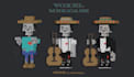 create a detailed voxel character in 3d, low poly