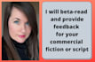 beta read your fictional writing with feedback report