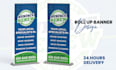 design roll up banner, retractable banner, pull up or roller banner