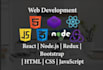 support related to react, redux, HTML, CSS, bootstrap, js