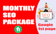 do monthly seo packages and google top ranking