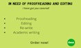 proofread and edit your projects