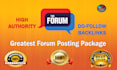 do 45 unique forum posting dofollow SEO backlinks