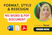 format, redesign a pdf document microsoft ms word document