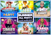 do summer party, beach party, pool party flyers