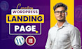 create a responsive wordpress landing page design, elementor landing page