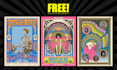 vintage retro style poster psychedelic illustration