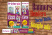 design google, facebook, twitter, youtube, covers, ad sets