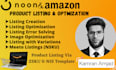 do noon and amazon listing creation and optimization