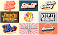 design 70s retro, hippie, psychedelic, funky font typography logo