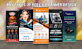 do roll up banner, roller banner, retractable banner, backdrop banner design