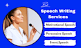 write best persuasive, motivational and wedding speech