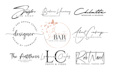 design scripted, signature, cursive, handwriting logo
