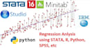do regression analysing on spss, minitab, sas, jmp, stata and python