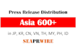 asia press release distribution, japan korea china singapore vietnam thailand