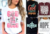 do christian t shirt design and church logo for males, females, and pod