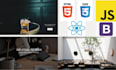 create responsive websites in html, css, bootstrap, javasript, react