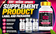 edit resize peptide vial label, supplement packaging design