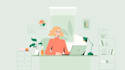 create an vector flat illustration people corporate art