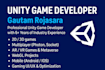 develop high quality 2d, 3d, ar, and multiplayer unity games