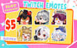 draw custom twitch emotes, kick emotes, discord emoji, badges in 24h delivery