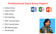 edit, type, retype, format, convert and input data