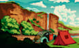 design awesome background and landscape pixel art nft