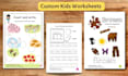 create custom kids worksheets