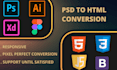 convert PSD, figma to HTML, CSS, bootstrap and responsive