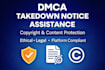 assist with dmca takedown notices for leaked content