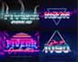 80s retro style 3d logo designs with synthwave style