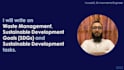 write on waste management, environmental management and sustainable development