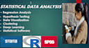 do statistical data analysis using r studio, stata and spss