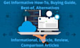 create an informative how to, buying guide articles