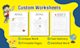 do kids activity books, custom worksheets and coloring pages