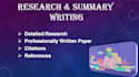 do research and summary writing