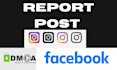 report facebook ,instagram post and send dmca takedown notices