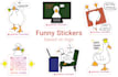 create cute simple vector flat style sticker pack
