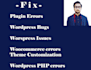 fix wordpress errors, theme customizations