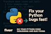 do your python code debugging and bug fixing