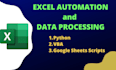 do advanced excel automation or data processing using formulae or python
