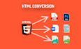 convert pdf, word,  docx, jpg, etc to html css code