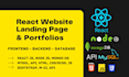 create react website, react web app, react landing page