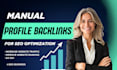 manual high quality domain authority SEO profile backlinks