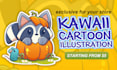 draw cute stickers illustration design and kawaii doodles