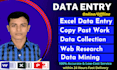 be your virtual assistant for data entry, data mining, copy paste, web research
