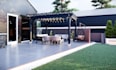 do 3d backyard landscape design with patio pergola deck garden outdoor kitchen