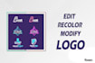 edit, recolor, modify and make transparent logo