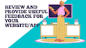 review your website or app and give useful feedback