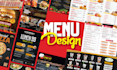do restaurant menu design, digital menu design, menu board